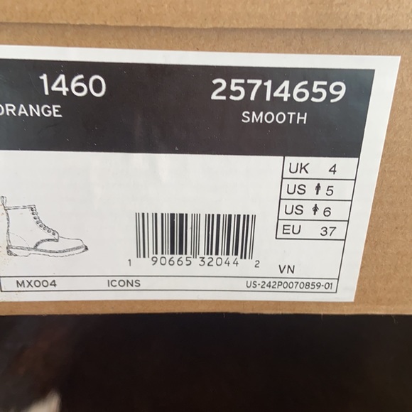 DR. MARTENS 1460 Smooth Orange Boots 25714659 - Picture 7 of 8